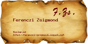 Ferenczi Zsigmond névjegykártya